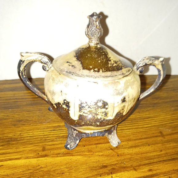 EB ROGERS SILVER COMPANY Other - SILVER SUGAR BOWL Formal Dinning EB ROGERS SILVER COMPANY Tarnished Vintage